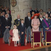 Los Reyes de Bélgica y sus hijos en el Día Nacional de Bélgica 2014