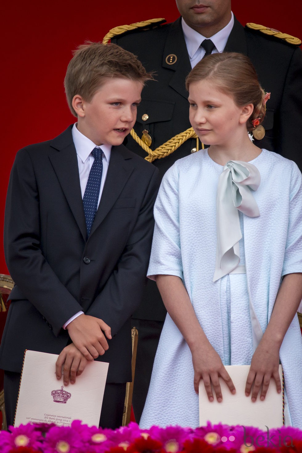 El Príncipe Gabriel y la Princesa Isabel de Bélgica en el Día Nacional de Bélgica 2014