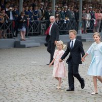 La Princesa Leonor, el Príncipe Gabriel, la Princesa Isabel y el Príncipe Emmanuel en el Día Nacional de Bélgica 2014