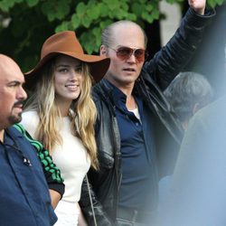 Johnny Depp y Amber Heard en el rodaje de 'Black Mass'