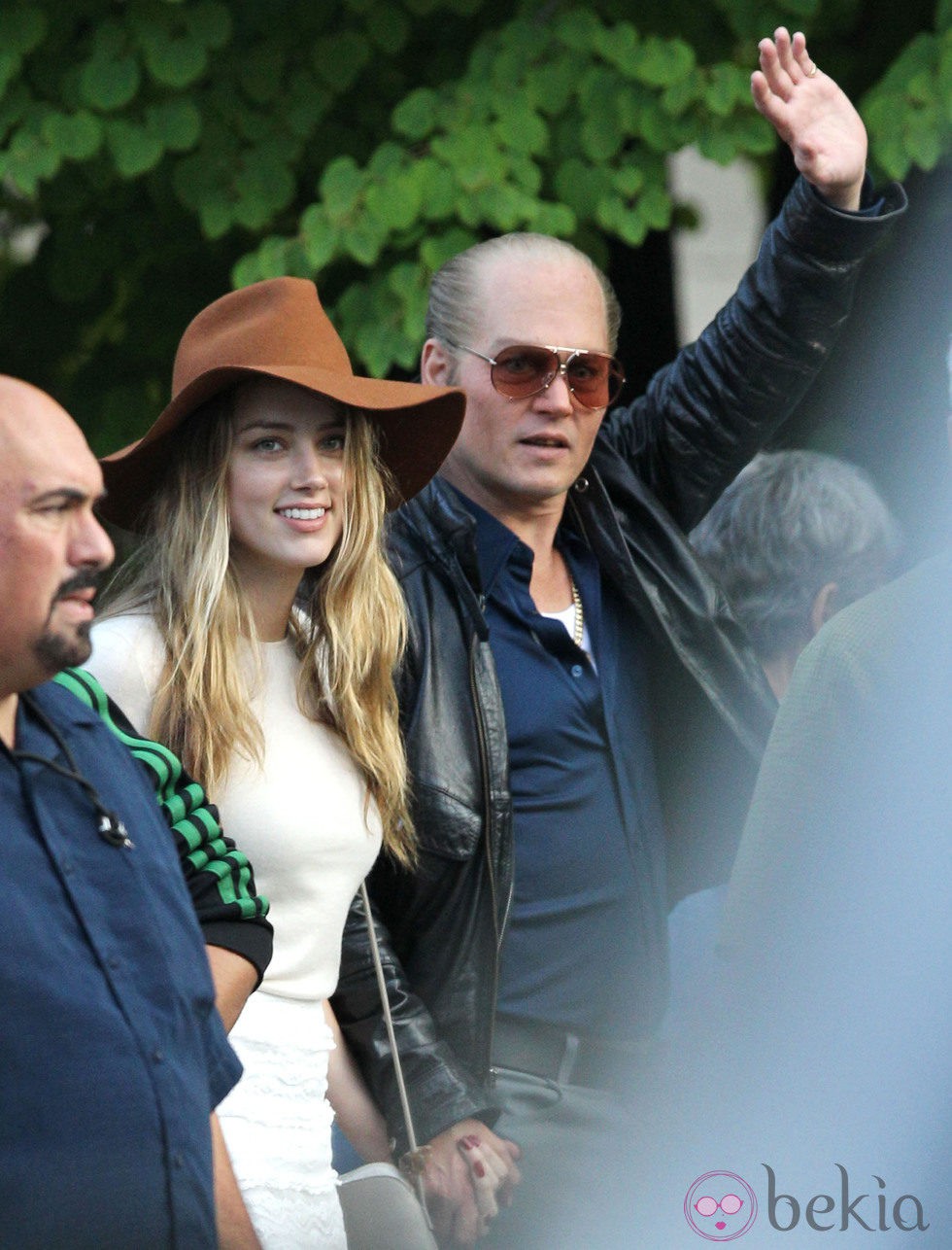 Johnny Depp y Amber Heard en el rodaje de 'Black Mass'