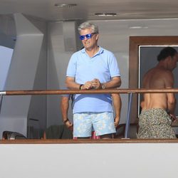 Espartaco y Pepín Liria en un barco en Ibiza