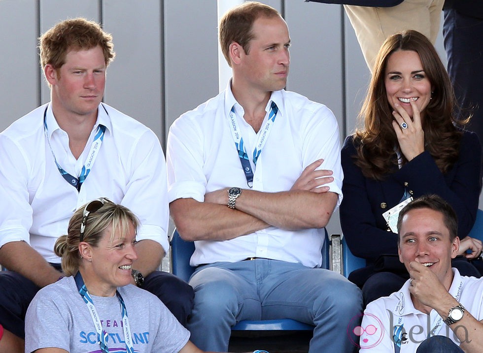 El Príncipe Harry y los Duques de Cambridge en los Juegos de la Commonwealth 2014