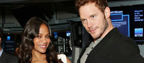 Zoe Saldaña y Chris Pratt en Nueva York