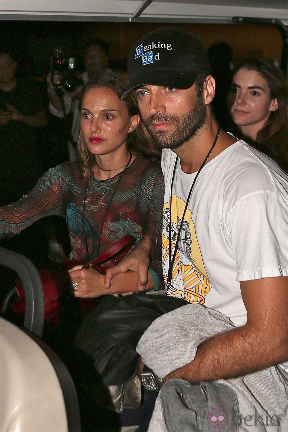 Natalie Portman y Benjamin Millepied en el concierto de Beyoncé y Jay Z en Pasadena