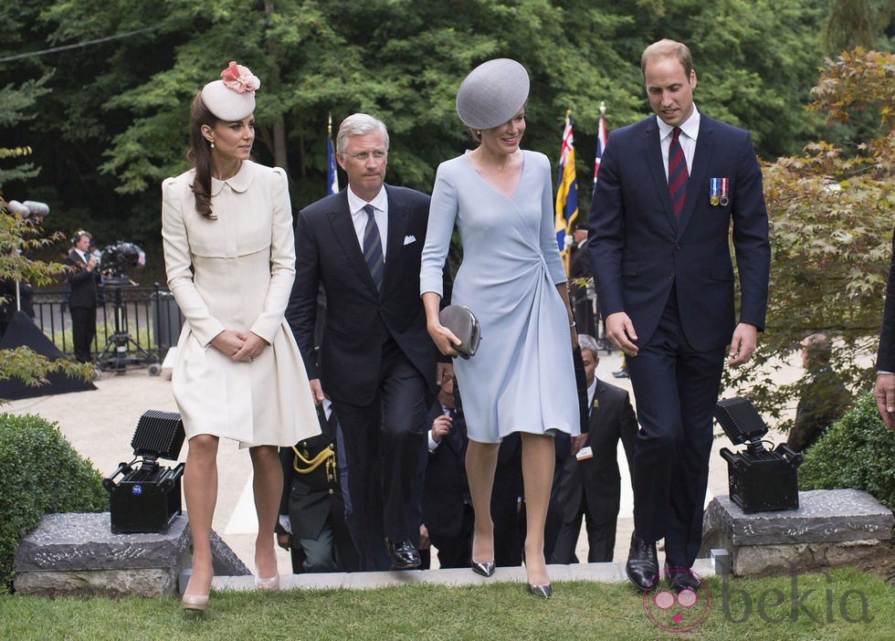 Los Reyes de Bélgica y los Duques de Cambridge en un acto en recuerdo por el centenario del estallido de la I Guerra Mundial