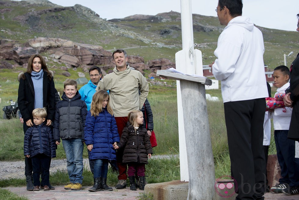 La Familia Real danesa en un acto durante su visita oficial a Groenlandia