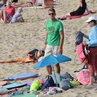 Los Duques de Palma en la playa de Bidart