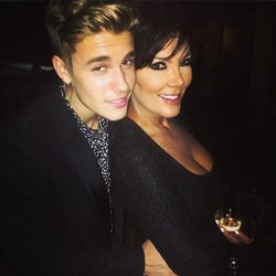 Justin Bieber y Kris Jenner en la fiesta de cumpleaños de Ricardo Tisci