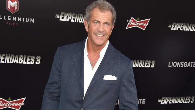 Mel Gibson en el estreno de 'Los mercenarios 3' en Los Angeles