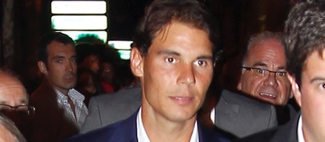 Rafa Nadal en el Santiago Bernabéu en la ida de la Supercopa de España 2014