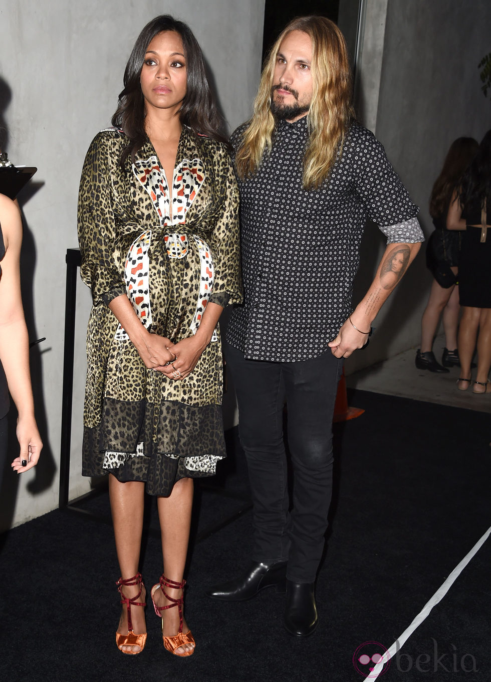 Zoe Saldana y Marco Perego en una fiesta previa a la entrega de los Premios Emmy 2014