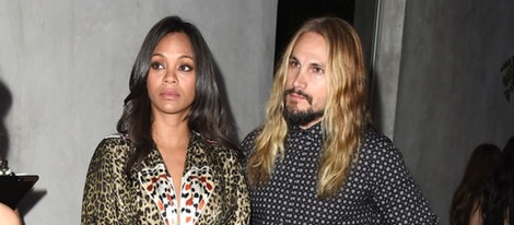 Zoe Saldana y Marco Perego en una fiesta previa a la entrega de los Premios Emmy 2014