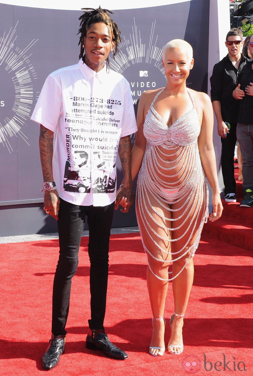 Wiz Khalifa y Amber Rose en la alfombra roja de los MTV Video Music Awards 2014