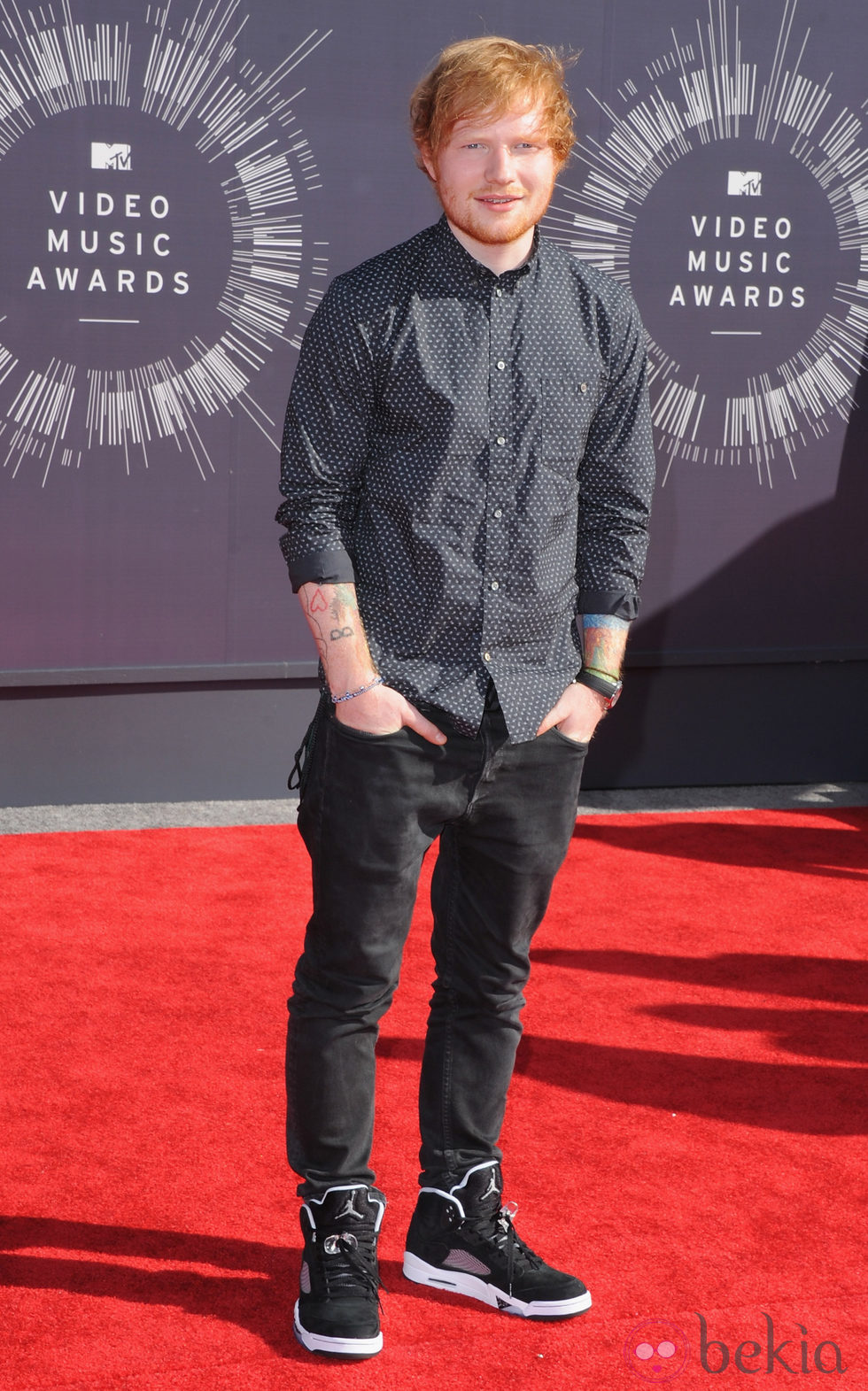 Ed Sheeran en la alfombra roja de los MTV Video Music Awards 2014