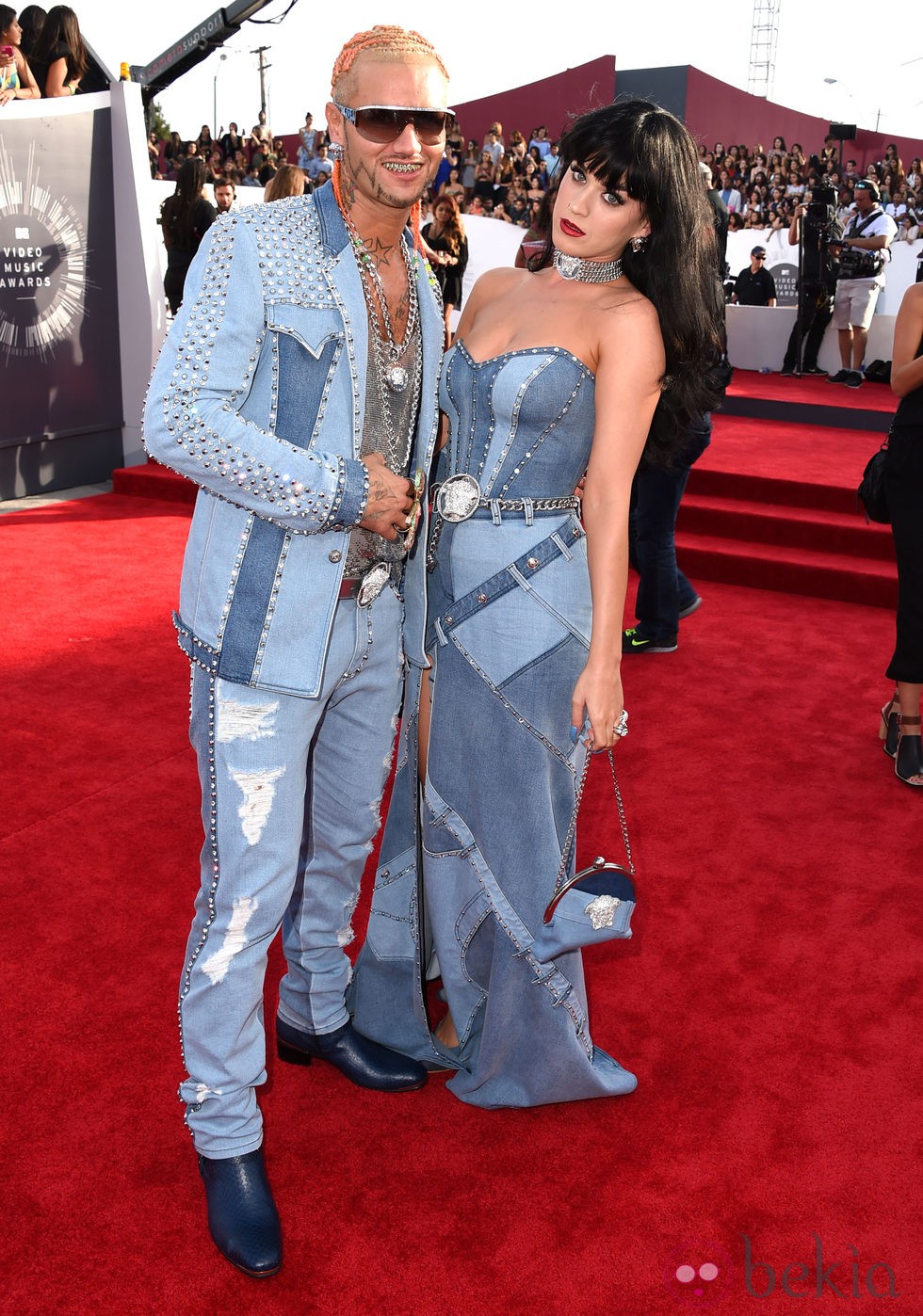 Katy Perry y Riff Raff en la alfombra roja de los MTV Video Music Awards 2014