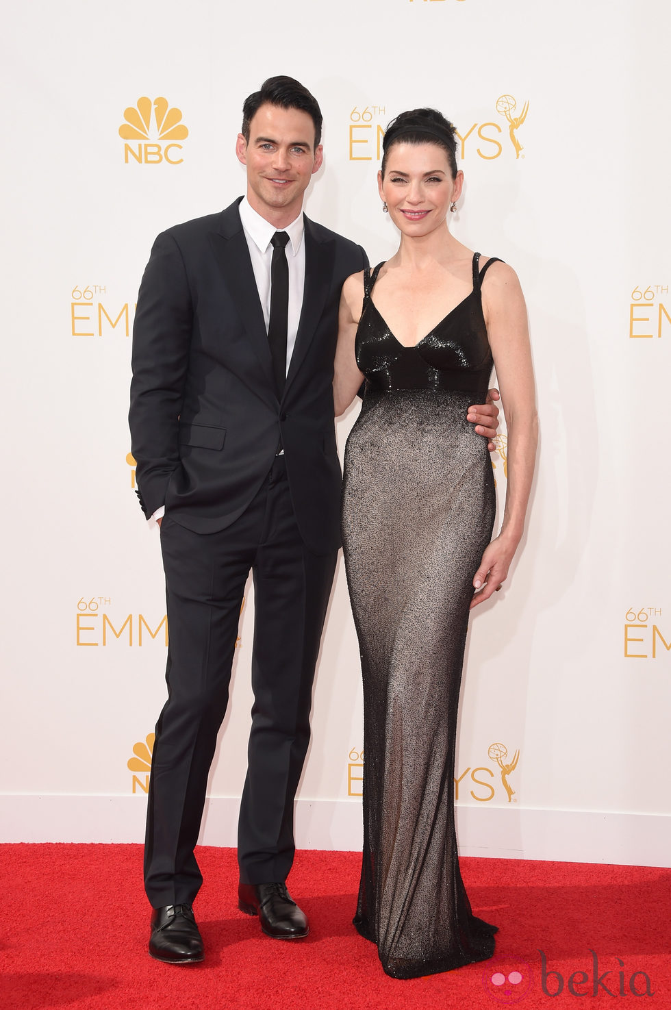 Julianna Margulies y su marido Keith Lieberthal en la alfombra roja de los Premios Emmy 2014