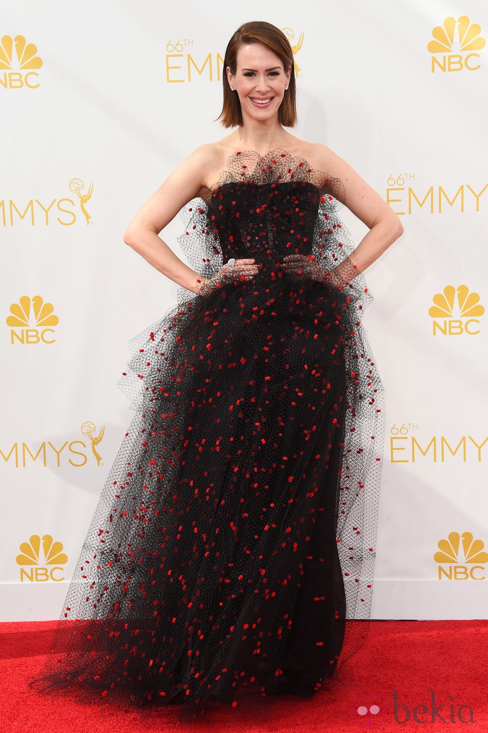 Sarah Paulson en la alfombra roja de los Premios Emmy 2014