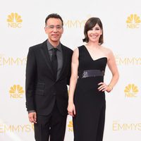 Fred Armisen y Carrie Brownstein en la alfombra roja de los Premios Emmy 2014