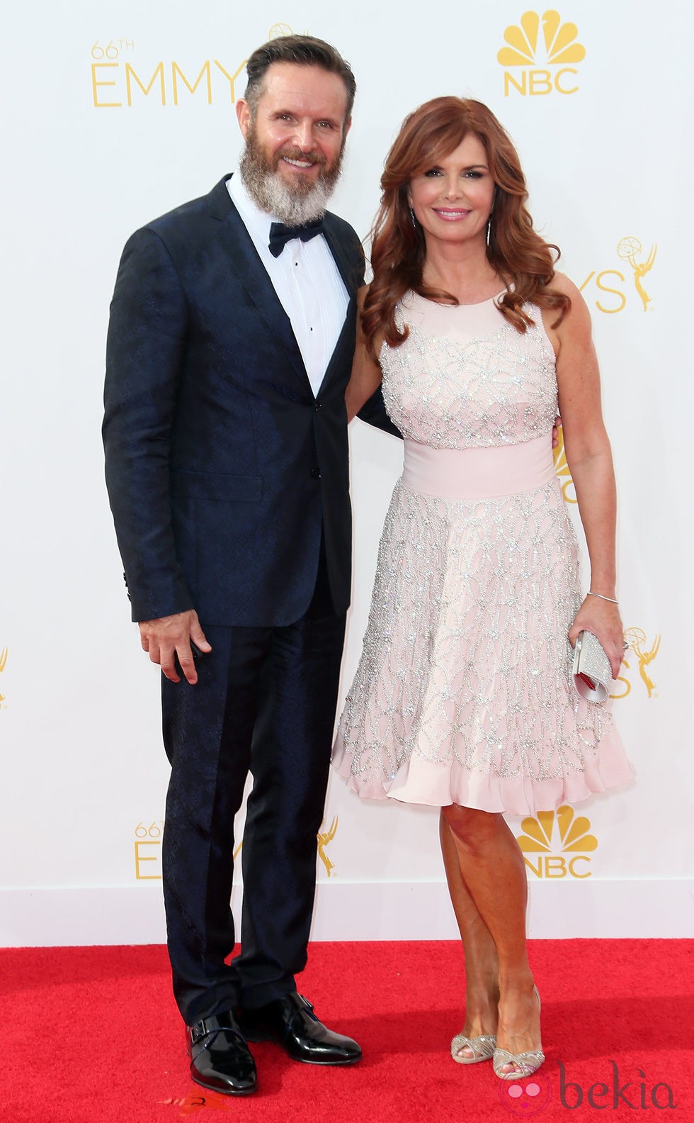  Mark Burnett y Roma Downey en la alfombra roja de los Premios Emmy 2014