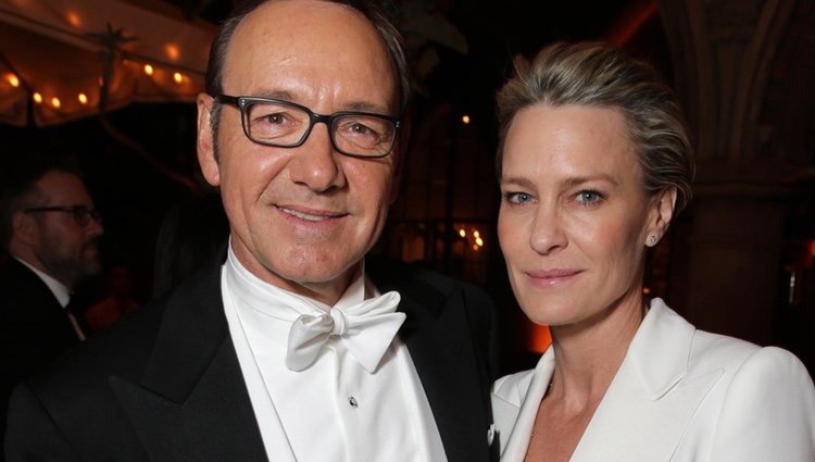 Kevin Spacey y Robin Wright en la fiesta de Netflix tras los Emmy 2014