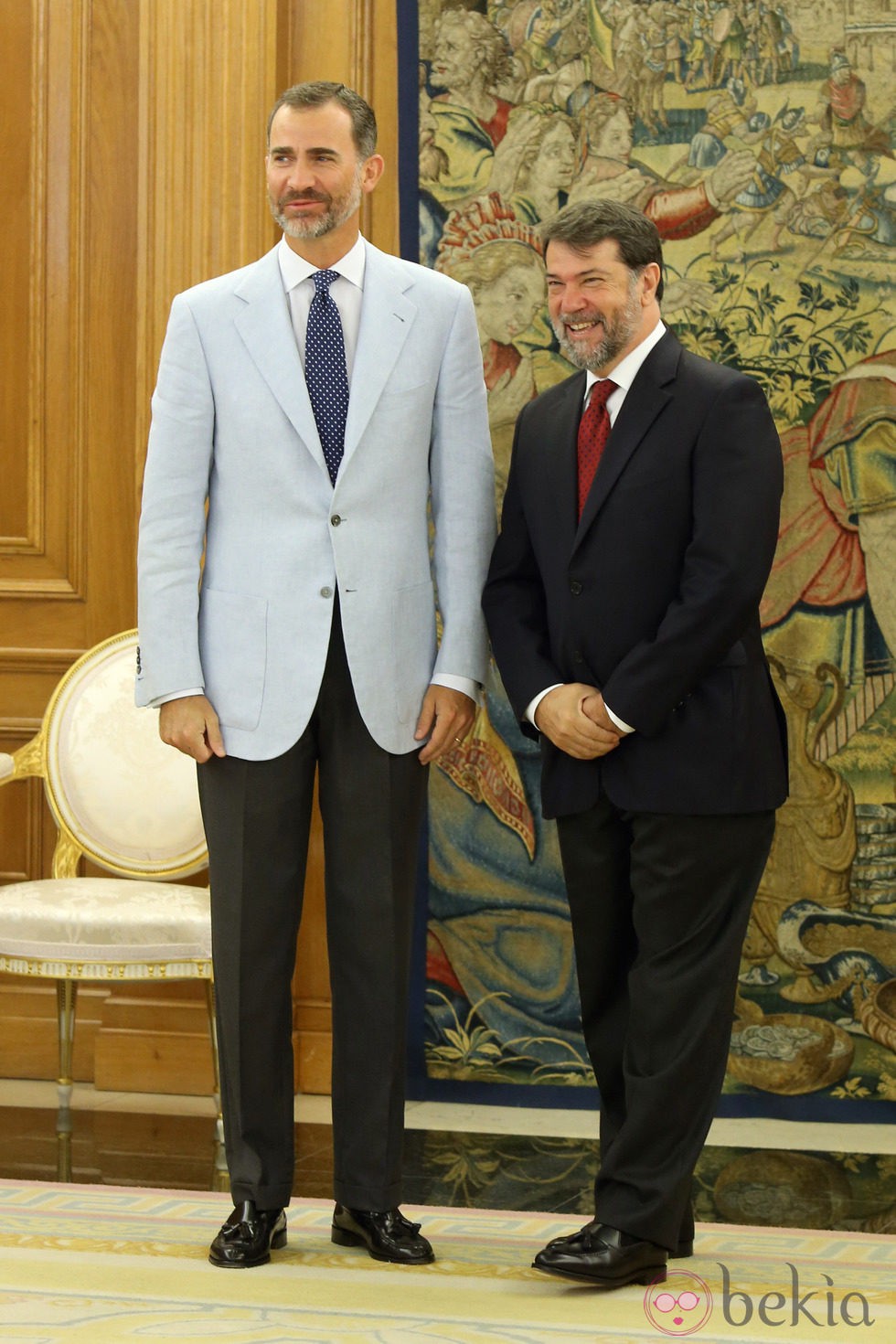 El Rey Felipe con Pedro Luis Alonso Fernández en una audiencia en La Zarzuela