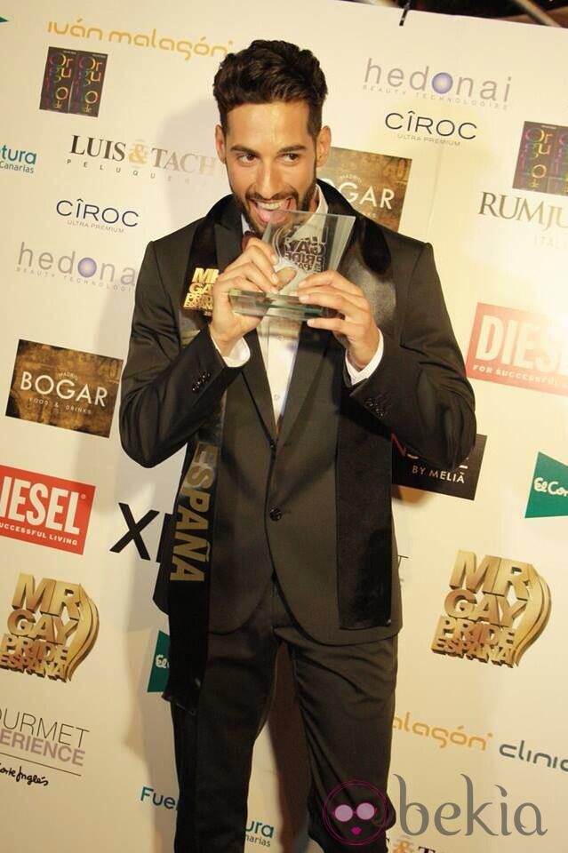 Jesús Martín tras ganar el título de Mr. Gay Pride España 2014