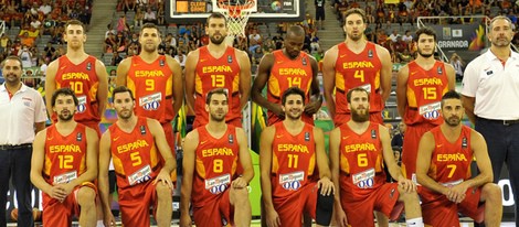 La Selección Española de Baloncesto en su primer partido del Mundial 2014