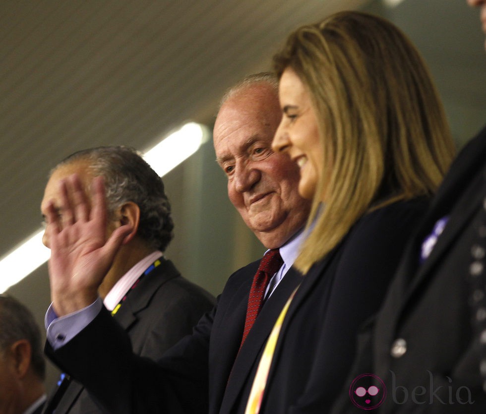 El Rey Juan Carlos en el primer partido de la Selección Española en el Mundial de Baloncesto 2014