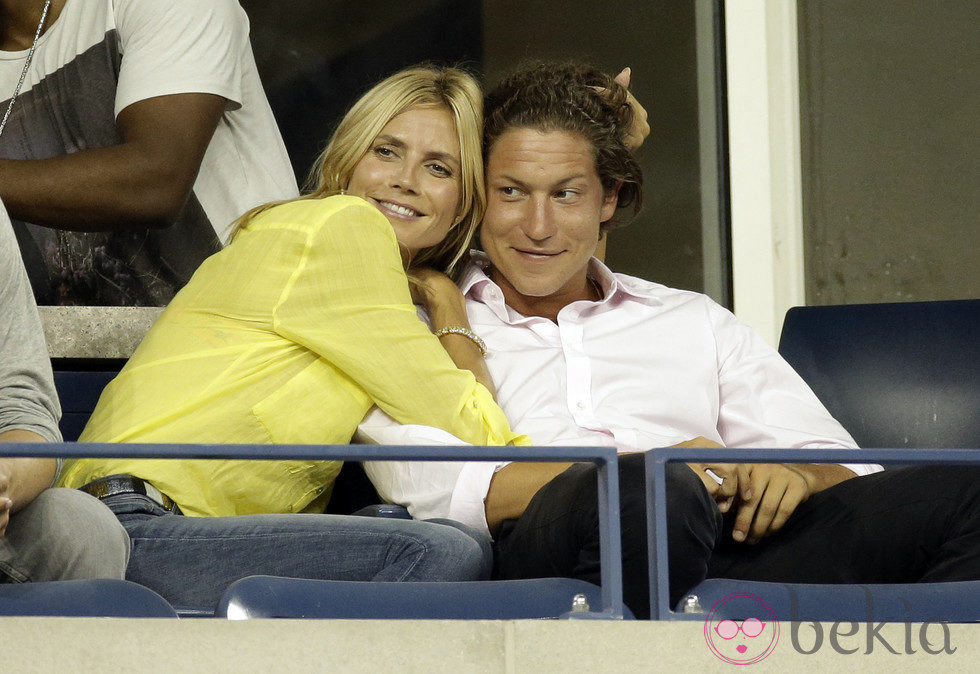 Heidi Klum cariñosa junto a Vito Schnabel en el Us Open 2014