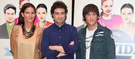 Samantha Vallejo-Nájera, Pepe Rodríguez y Jordi Cruz en la presentación de 'Masterchef Junior 2' en el FesTVal 2014