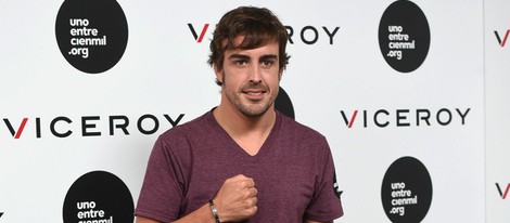 Fernando Alonso en un acto contra la leucemia infantil