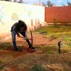 Sandra Blázquez durante su voluntariado en Marruecos