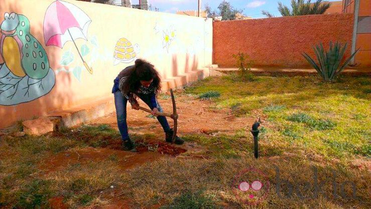 Sandra Blázquez durante su voluntariado en Marruecos