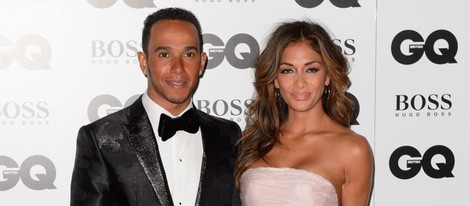 Lewis Hamilton y Nicole Scherzinger en los Premios GQ Hombres del Año 2014