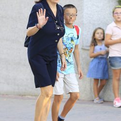 Luisa Martín en el funeral de Daniel Dicenta