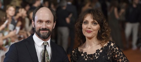 Will Keen junto a su esposa y su hija en el estreno de 'Refugiados' en el FesTVal 2014