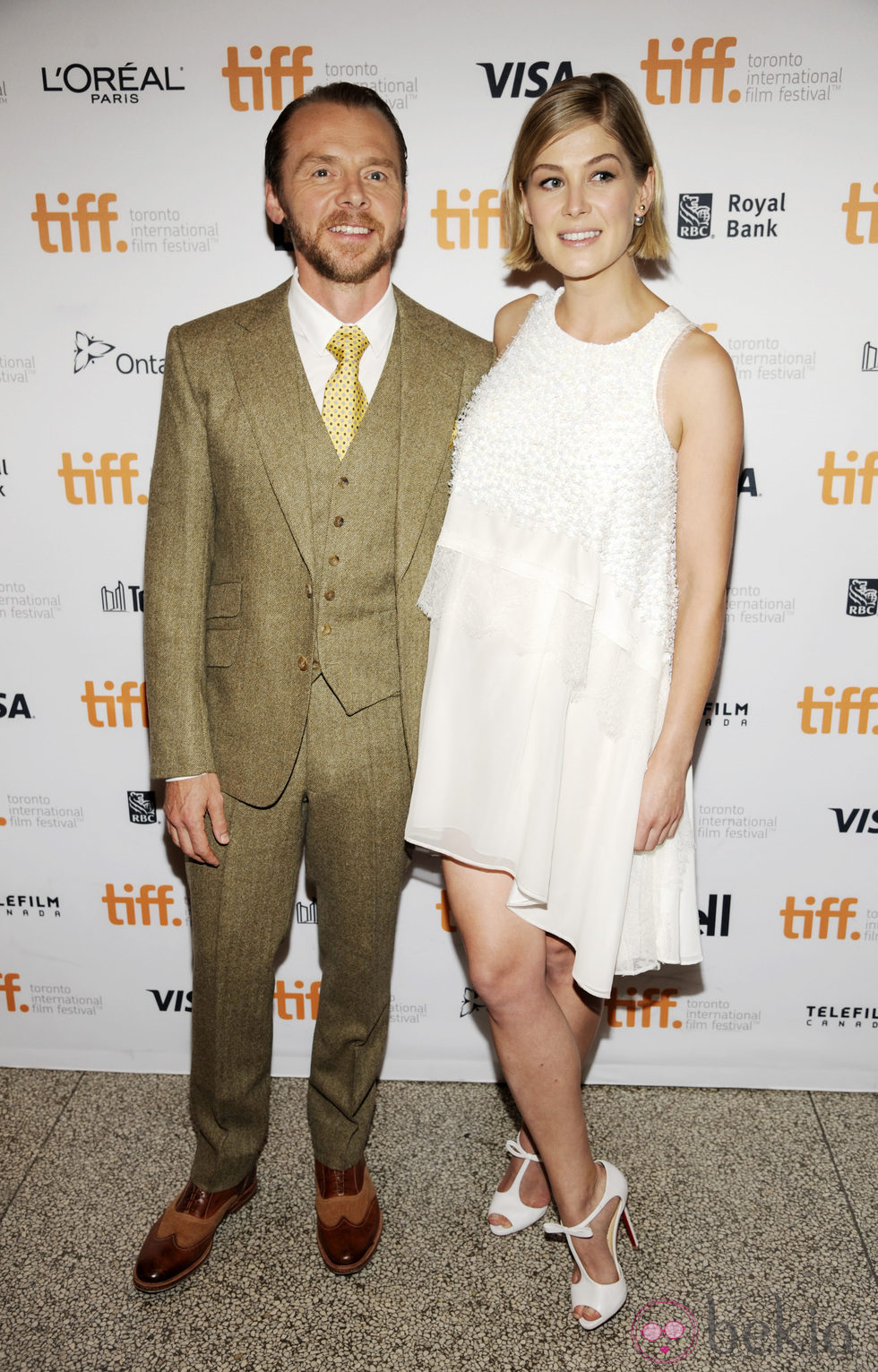 Simon Pegg y Rosamund Pike en el estreno de 'Hector and the Search for Happiness' en el Festival de Toronto 2014