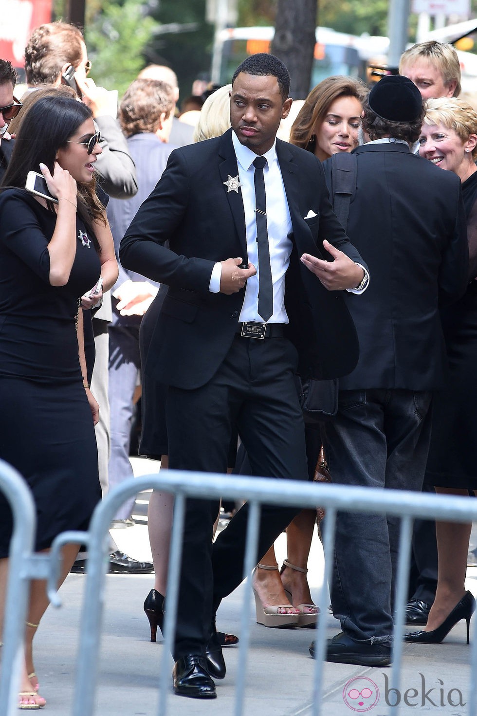 Terrence Jenkins en el funeral de Joan Rivers