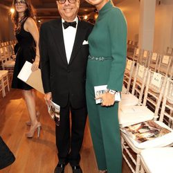 Corinna zu Sayn-Wittgenstein junto al periodista Bob Colacello en en la Semana de la Moda de Nueva York Primavera/Verano 2015  