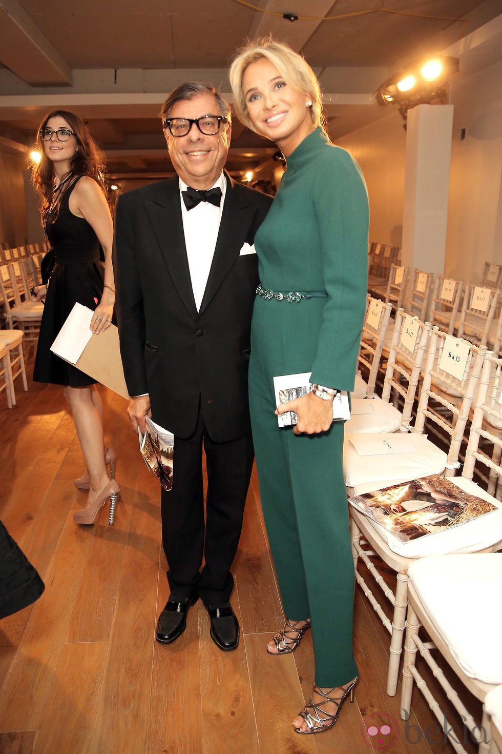 Corinna zu Sayn-Wittgenstein junto al periodista Bob Colacello en en la Semana de la Moda de Nueva York Primavera/Verano 2015  