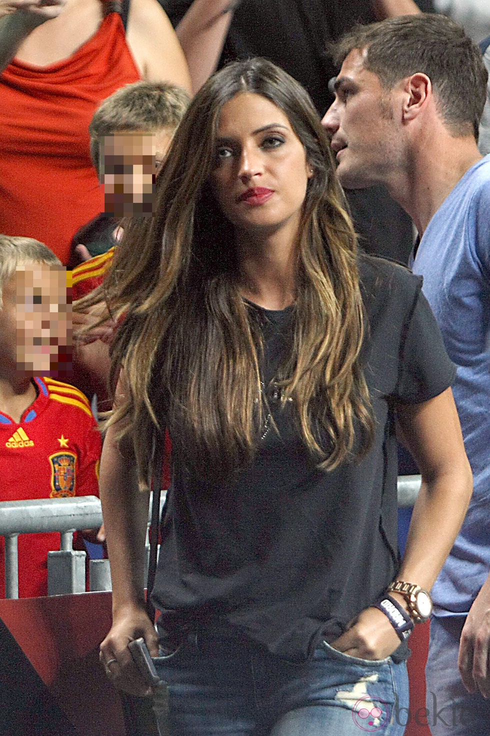 Sara Carbonero en el partido del Mundial de Baloncesto 2014 Francia-España