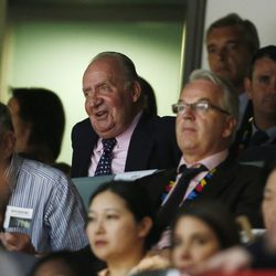 El Rey Juan Carlos en el partido de baloncesto Francia-España del Mundial 2014