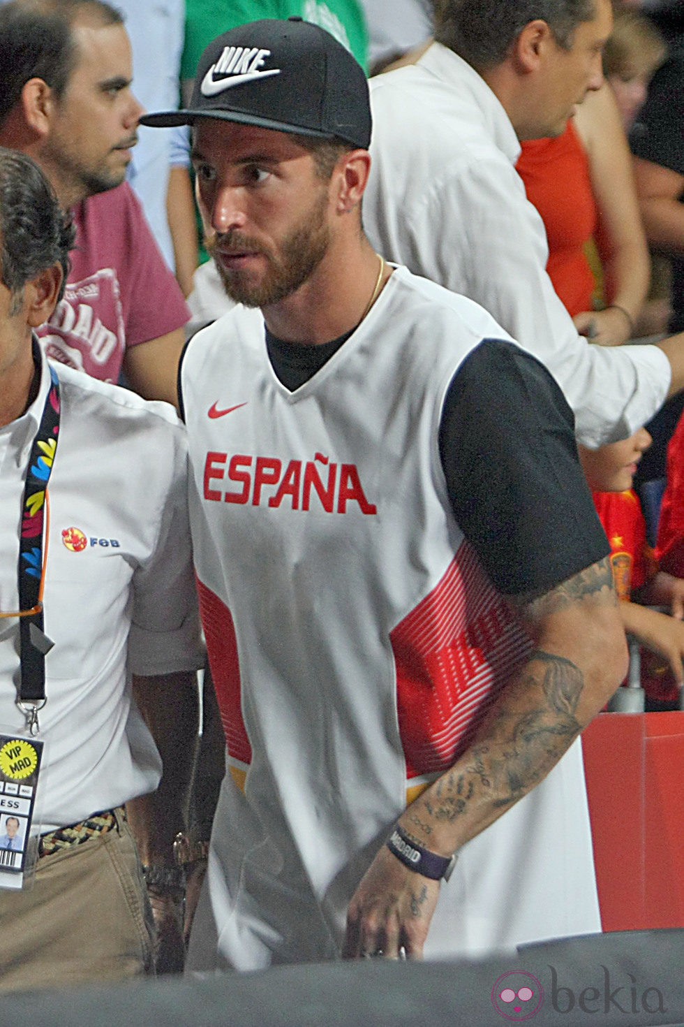 Sergio Ramos en el partido del Mundial de Baloncesto 2014 Francia-España