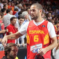 Mario Suárez en el partido del Mundial de Baloncesto 2014 Francia-España