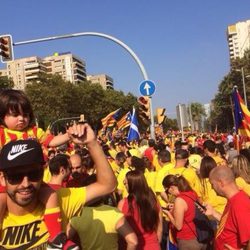 Gerard Piqué con Milan en la V de la Diada celebrada en Barcelona