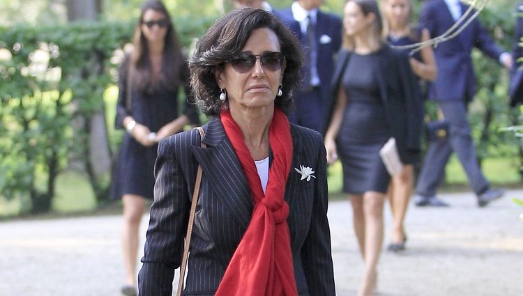 Ana Patricia Botín en el entierro de su padre Emilio Botín