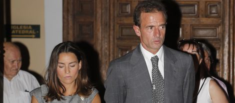 Alessandro Lequio y María Palacios en la misa funeral de Carmen Hortal