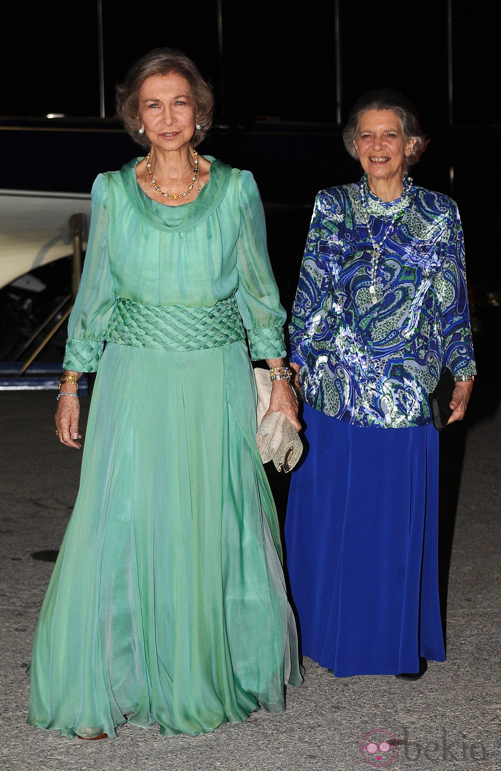 La Reina Sofía e Irene de Grecia en las Bodas de Oro de los Reyes de Grecia