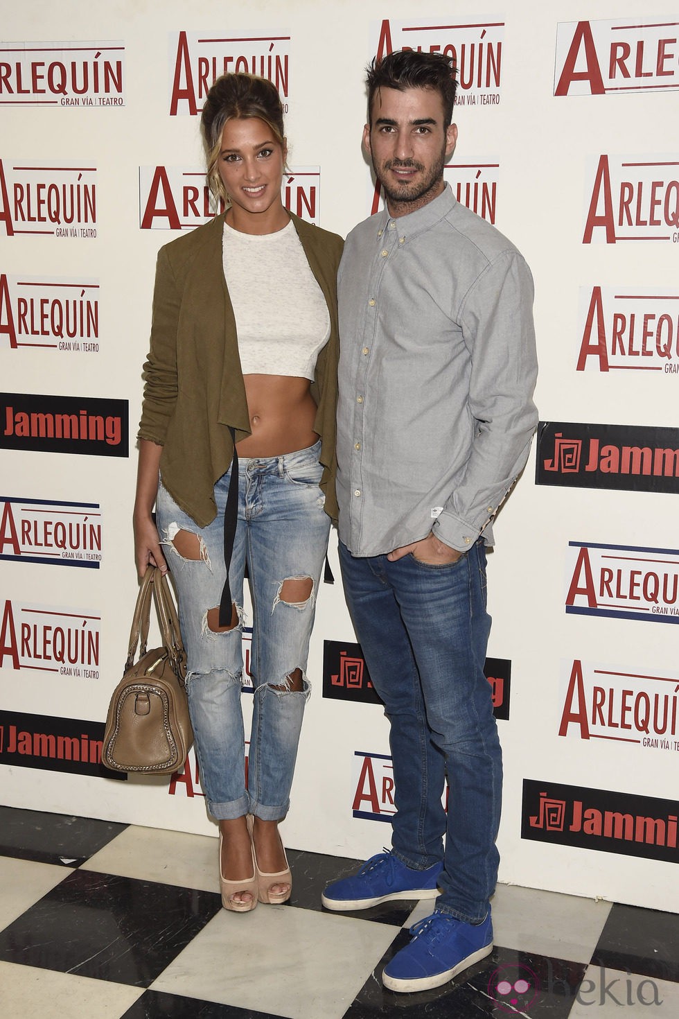 Corina Randazzo e Israel Rodríguez durante el estreno de 'Jamming Show' en Madrid